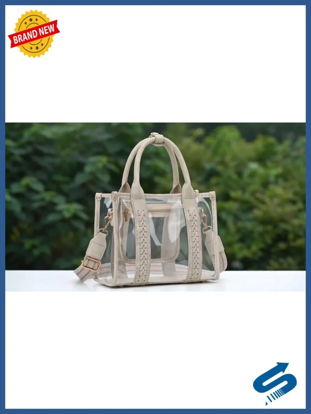 Clear Stadium Approved Tote Bag PVC Vegan Leather Crossbody for Concerts Work